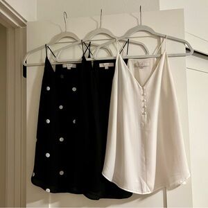 🔥 BUNDLE: LOFT - Elegant Black + Ivory + Polkadot Strappy Cami’s